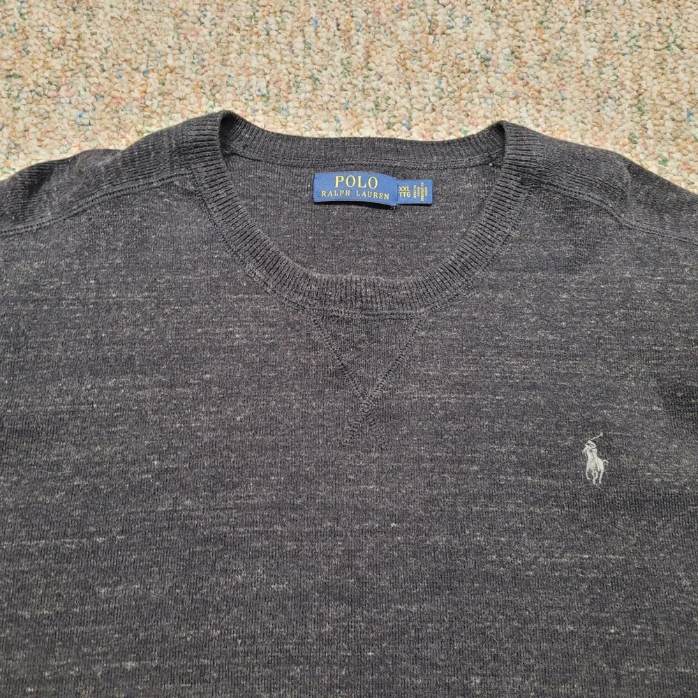 Polo Ralph Lauren Sweater Mens 2XL Charcoal Gray Crewneck Knit Pullover Pony XXL